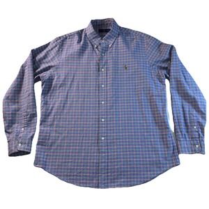 Polo Ralph Lauren Checkered Cotton Oxford Button Down Dress Shirt Men's XL Pony